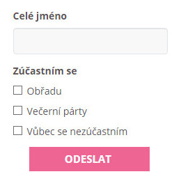 ukázka formuláře k potvrzení účasti