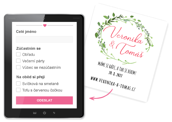 formulář potvrzení účasti